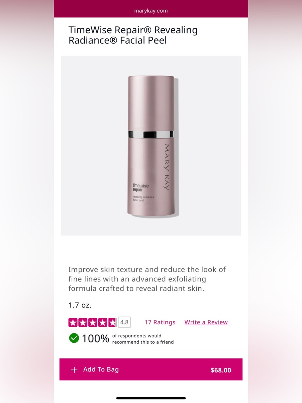 NEW Mary Kay TimeWise Repair Radiance Facial Peel